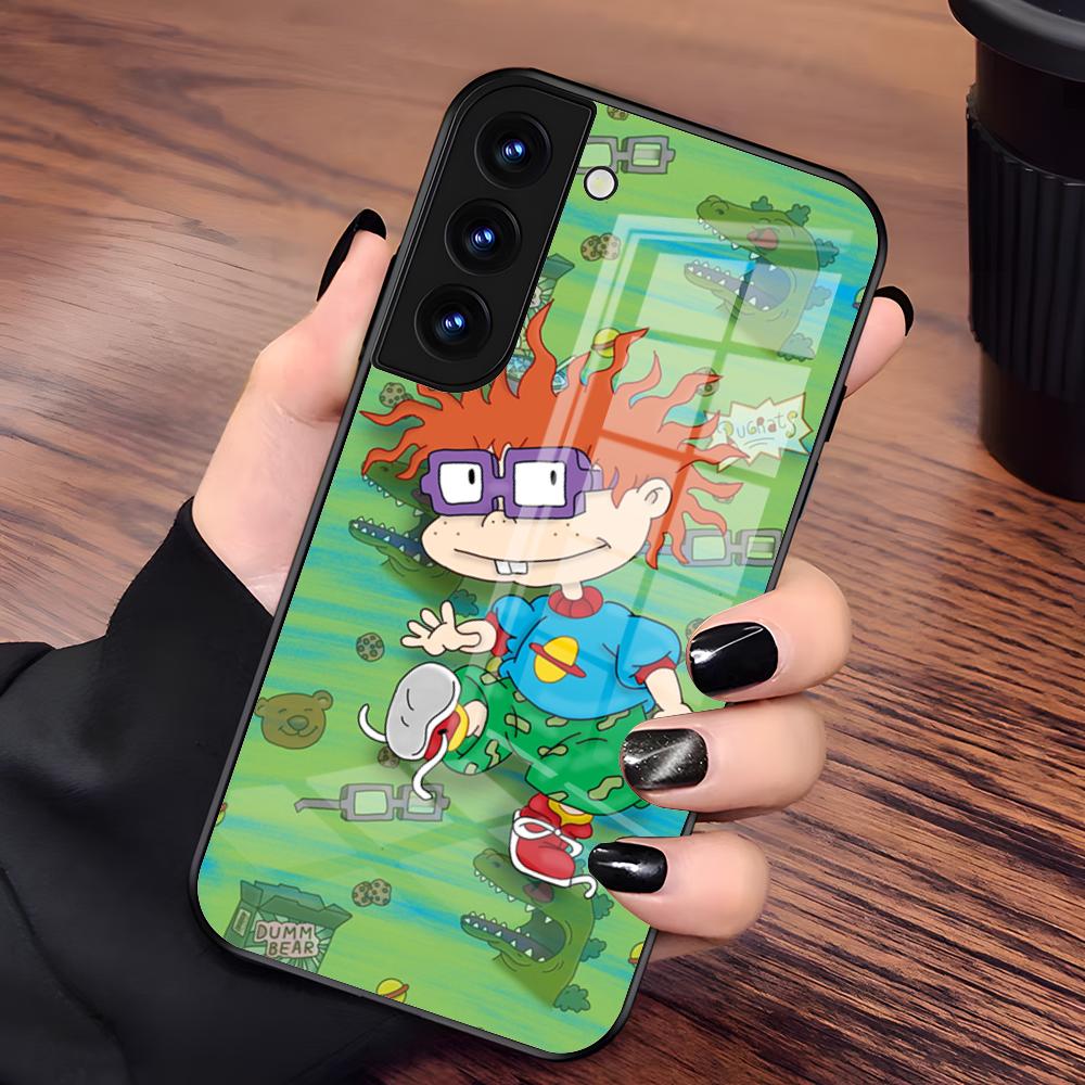 Movie R-Rugrats Cartoon R-ReptarS Phone Case For Samsung S25 S24 FE S23 S22 S21 Plus S20 Ultra Note20Ultra Black Glass Cover