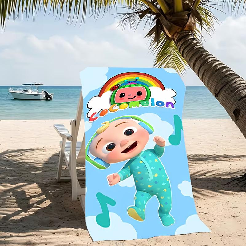 Beach Towel with Jay Franco Cocomelon Pattern - soft,absorbent,machine washable Lightweight&Modern,swimming,Travel Essentials