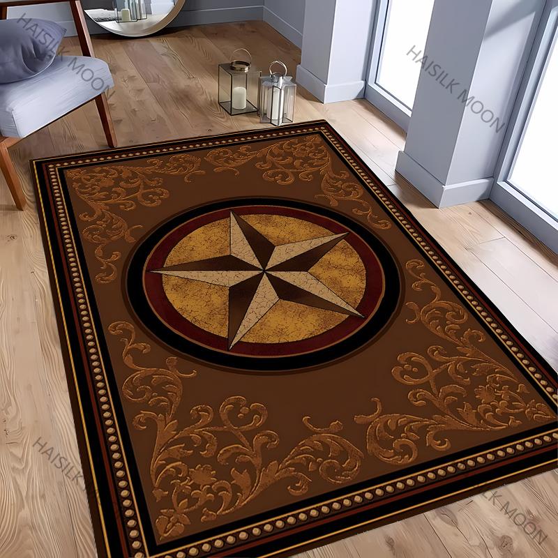 

3D Vintage Pentagram Printed Mat Washable Carpet for Room Easy To Clean Rug for Sofa Livingroom Modern Home Decor Wonderful Gift 40x60cm (16x24in)