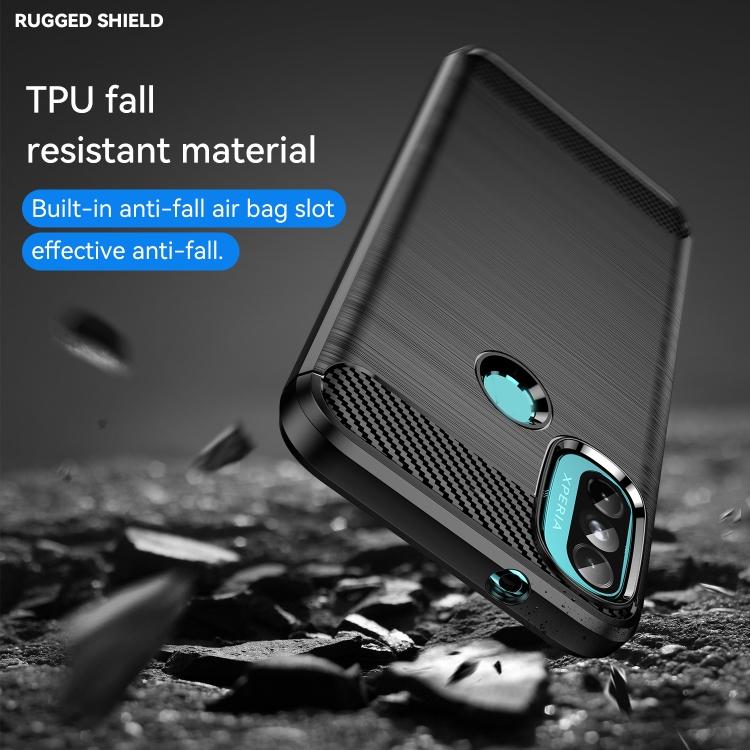 For Lenovo K14 Brushed Texture Carbon Fiber TPU Phone Case