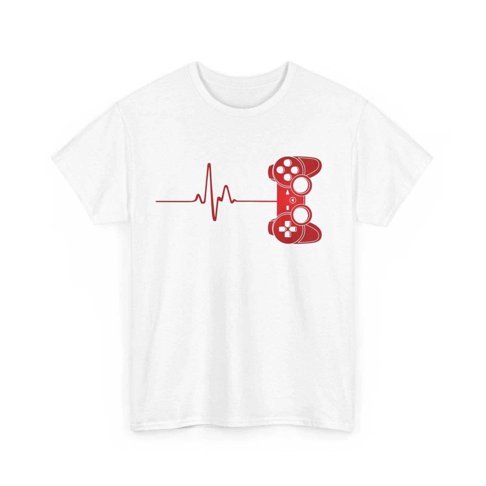Gaming Shirt, Video Game Controller Heartbeat Shirt, Gamer Women Men Shirt S