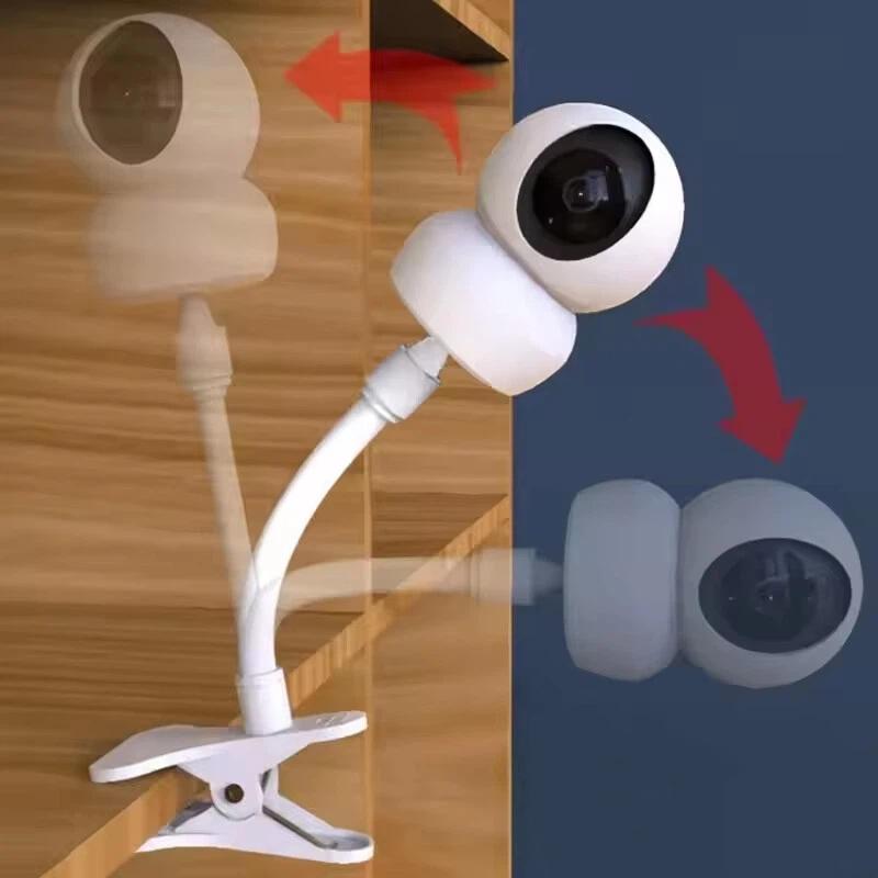 1 Set Baby Monitor Camera Holder Stand Flexible Camera Clamp Mount Webcam Monitor Punch-Free Bendable Bracket Base With Clip