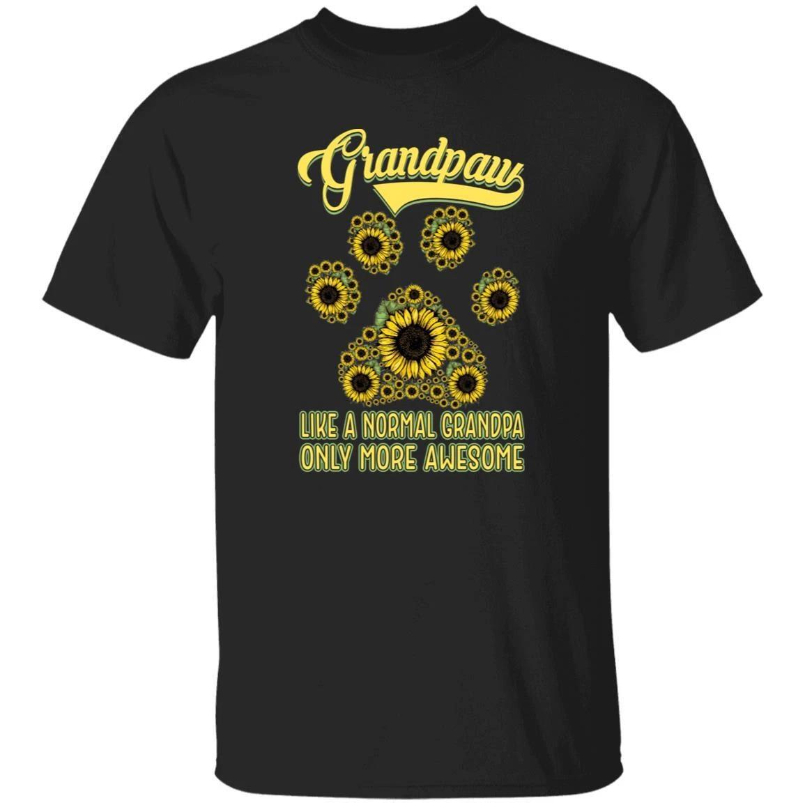 Grandpaw T-Shirt gift Like a normal grandpa but more awsome Unisex tee Black Nav M