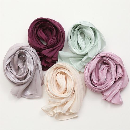 180x70cm Women Headscarf Shawl Solid Color Silky Turban UV Protection Versatile Scarf Work Daily Wear