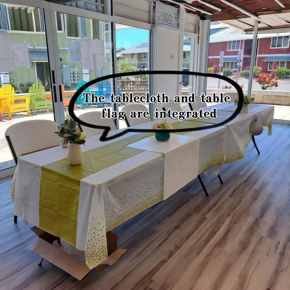 1/2pcs Party Decorations Plastic Table Runner Disposable Rectangle Table Cover for Birthday Wedding Anniversary Graduation 1/2p