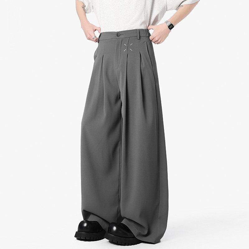 High-end Black Trousers Men's Clothing Spring, Autumn and Winter New Loose and Drape Wide-leg Suit Casual Long Pants