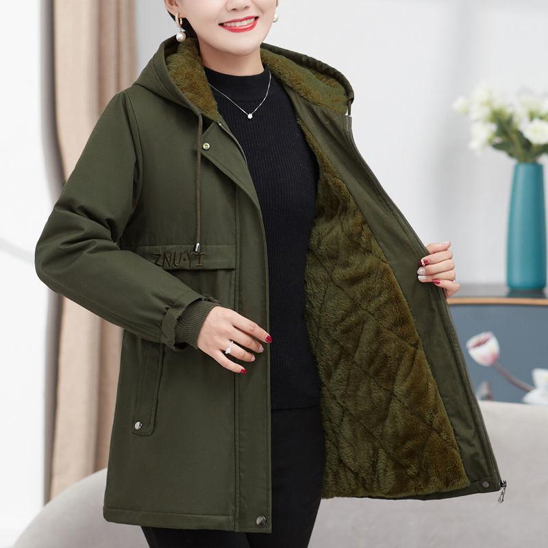 Jachete de Toamnă Iarnă pentru Femei Coreene cu Glugă Windbreaker Femei Fleece Cald Gros Căptușit cu Bumbac Palton Femei Parkas Îmbrăcăminte Exterioară 5XL
