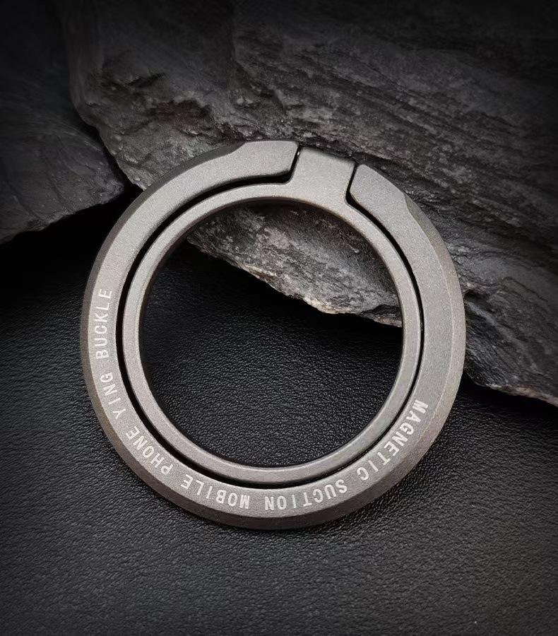 Ultra-Thin MagSafe Magnetic Phone Holder - Metal Folding Desktop Stand with Strong Suction and Finger Ring Buckle