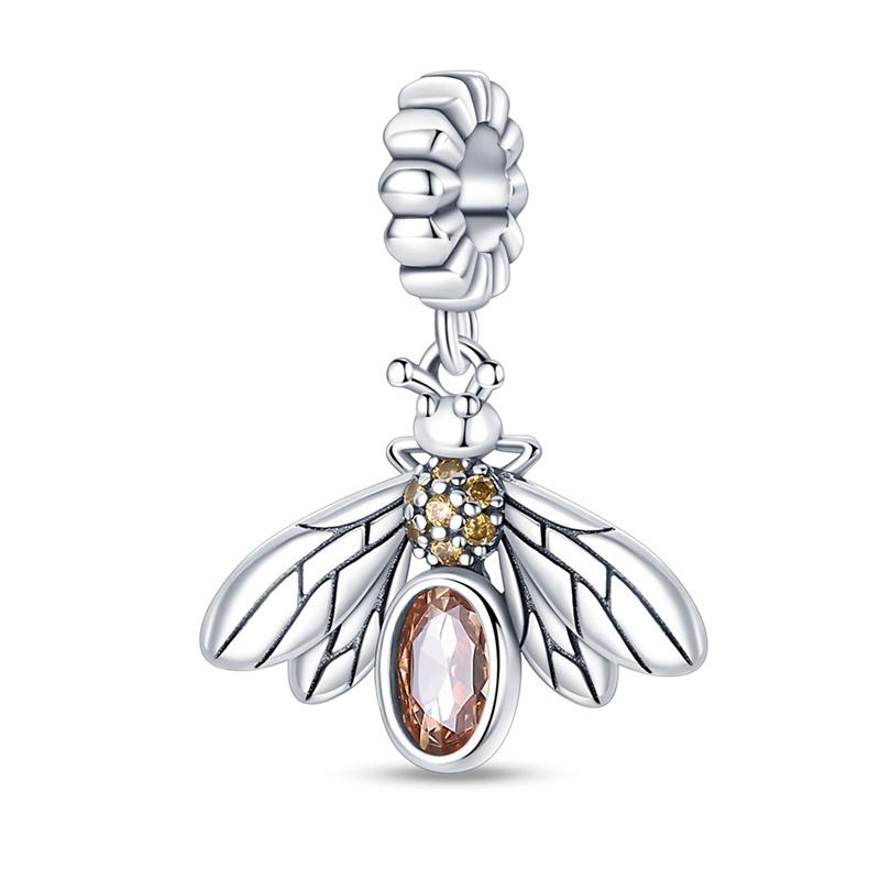 925 Silver Sunflower Butterfly Flower Heart Charm for 3mm DIY Bracelet, Beautifully Beaded DIY Fashion Maker Gifts