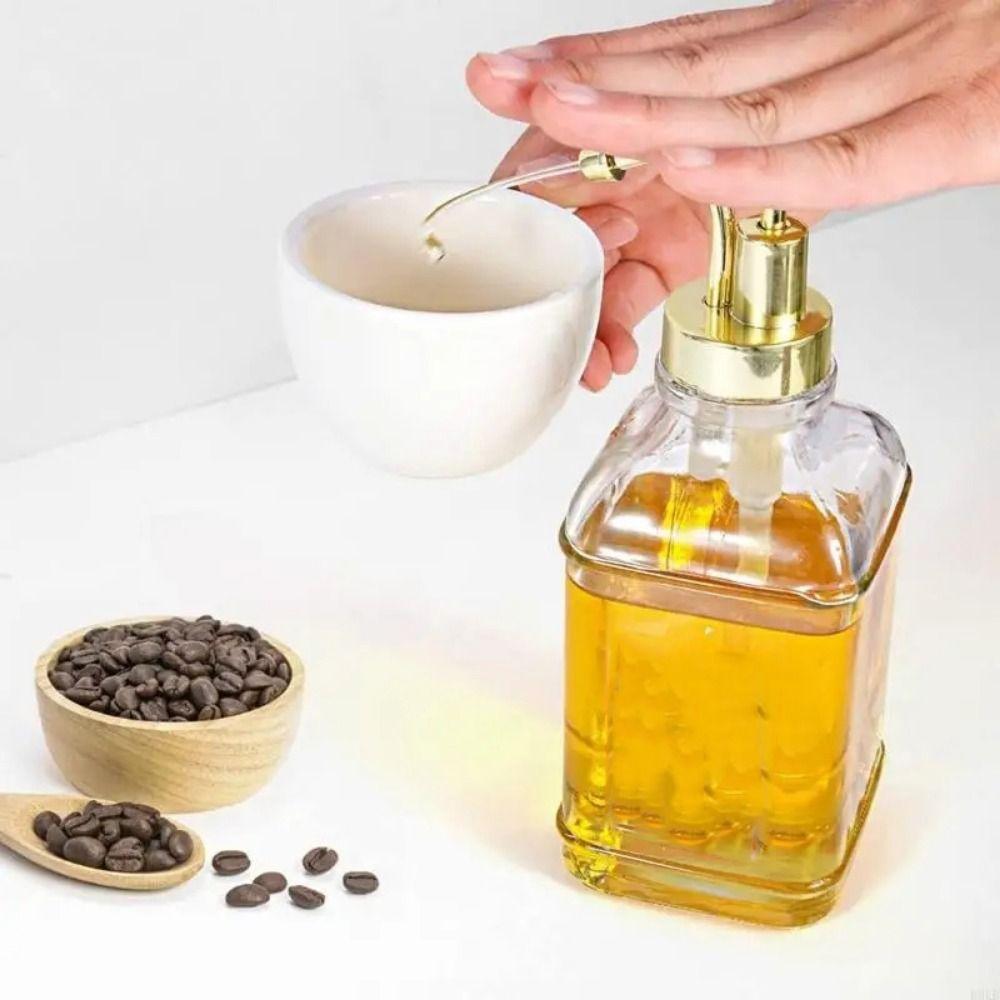 Press Type Coffee Syrup Bottle 500ml Clear Coffee Syrup Container  Oil
