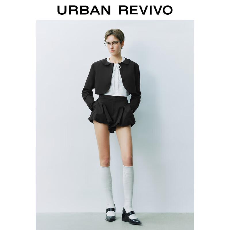 

UR 2025 Весеннее женское короткое пальто свободного кроя в французском ретро-стиле с кукольным воротником M