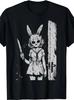 Horror Bunny Mask Girl Rabbit Alt Goth Slasher Creepy Anime T-Shirt 220g