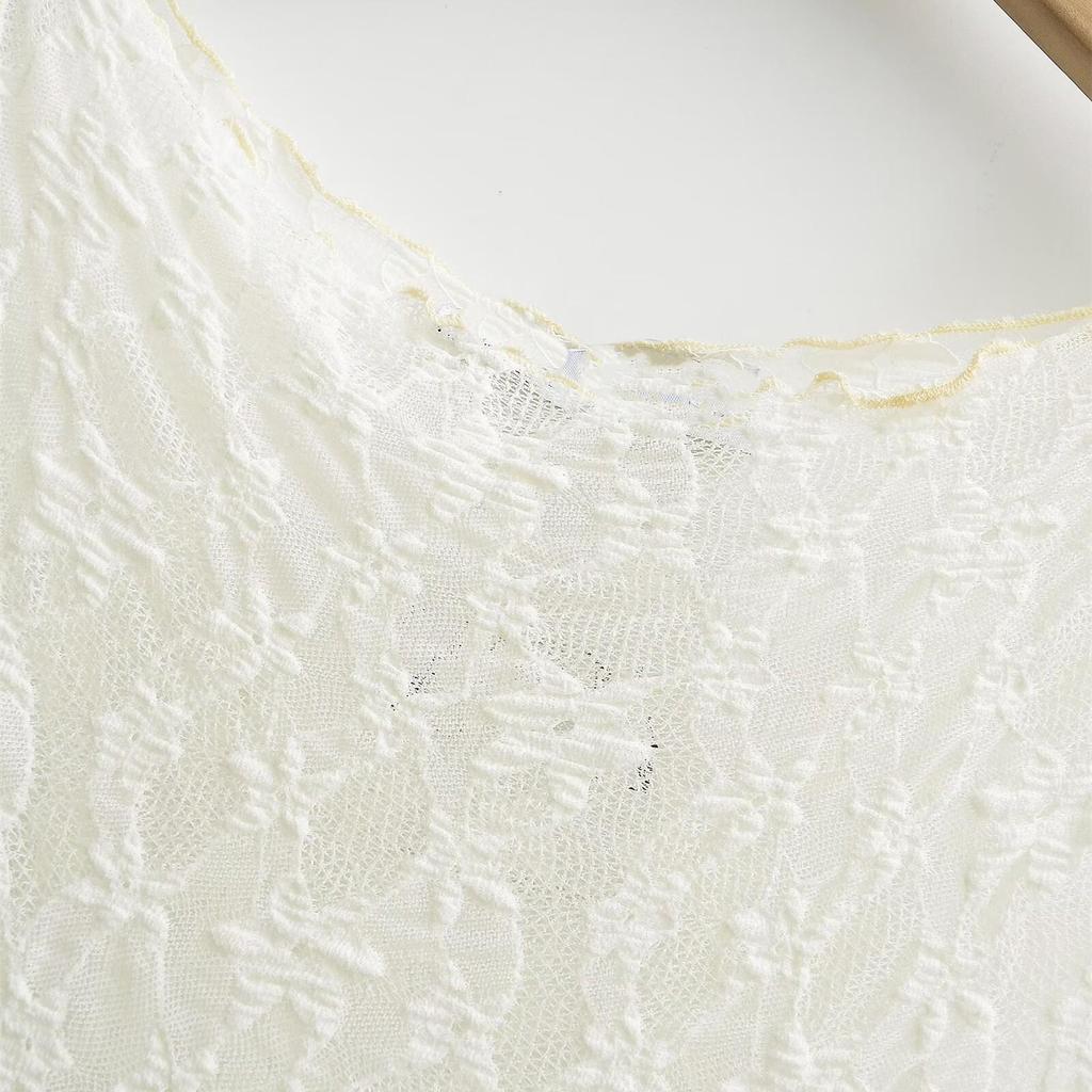 2025 Spring Women's Sweet Lace Waist-Cinching Asymmetrical Long Dress