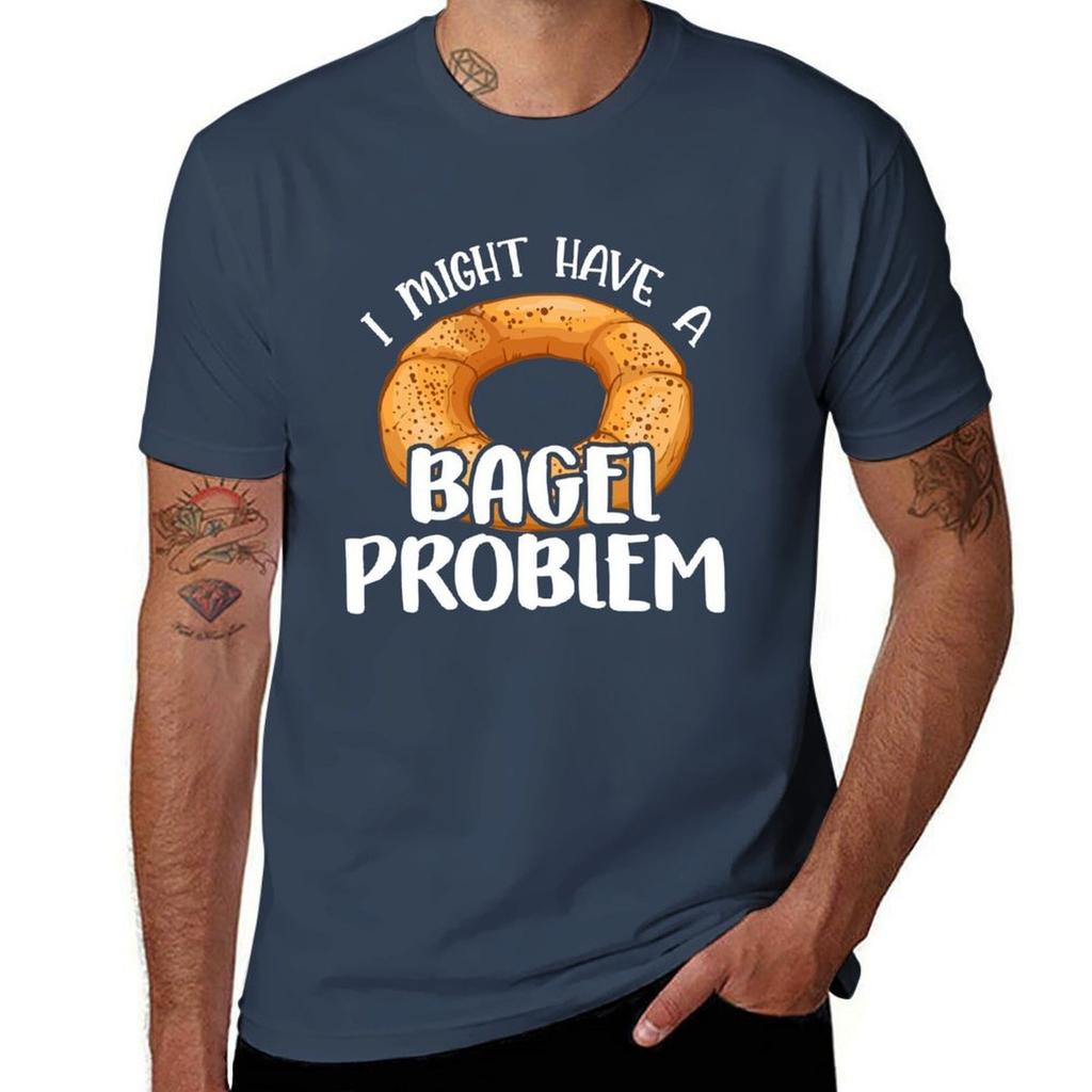 Bagels Lover Gift  I Might Have A Bagel Problem  Bagel Day Tshirt Big And Tall Basic Tee Shirt