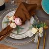 Pack of 6 Elegant Floral Table Decors Napkin Rings Faux Flower Napkin Rings Versatile Table Decors for Various Occasions