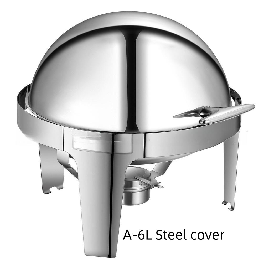 6L/9L Alcohol Stove Hotel Restaurant Flip Cover Insulated Stove Visible Dining Stove Large Capacity Stainless Steel Buffet Stove