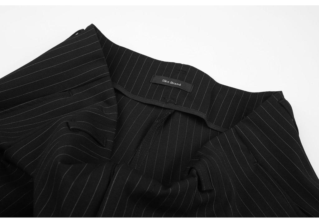 11KN Striped Wide-Leg Trousers for Men and Women - Loose, Versatile, Pleated, Casual Old Money Style