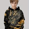 Autumn 3D Dragon Printed Hoodies Fashionable Casual Sports Long Sleeved Children's Boy Hooded Sweatshirts