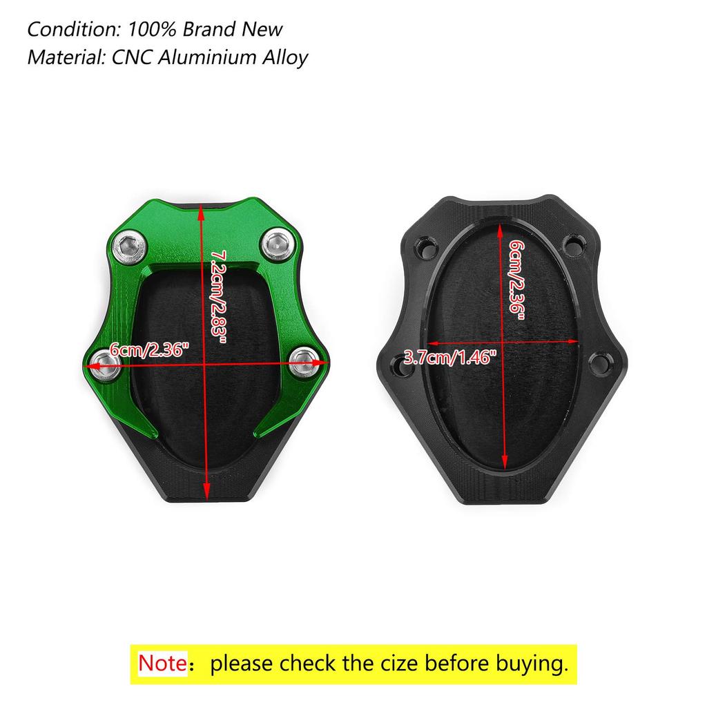 Bruce & Shark Kawasaki Ninja 400 250 2018 Exklusiver Seitenständer Ständer Ständerplatte Verlängerung Aluminium Grün