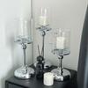 Transparent Metal Glass Candle Holders Detachable Nordic Glass Candle Stand  Pillar Candle