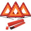 Triângulos de Advertência FLK Tech Triângulo de Segurança Kit de Emergência Triângulos Dobráveis Refletivos com Base Kit de Triângulo para Beira de Estrada com Estojo para Veículos
