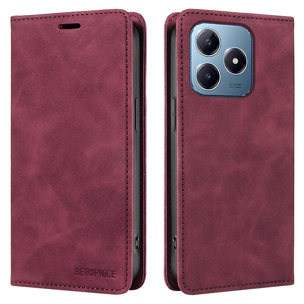 BETOPNICE 003 Skórzane etui na telefon dla Realme Note 60x 4G/C63 4G/C61 4G/Note 60 Blokujące RFID