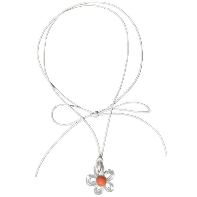 Elegant Floral Collar Necklace Unique Colorful Hollow Flower Clavicle Chain Wax Rope Acrylic Flower Choker Summer Beach