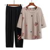Elderly Women's Summer T-shirt Top Set