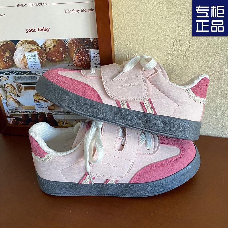 Dopamine Niche Velcro German Training Shoes Women's Spring New Versatile College Style Light Sports and Leisure Shoes