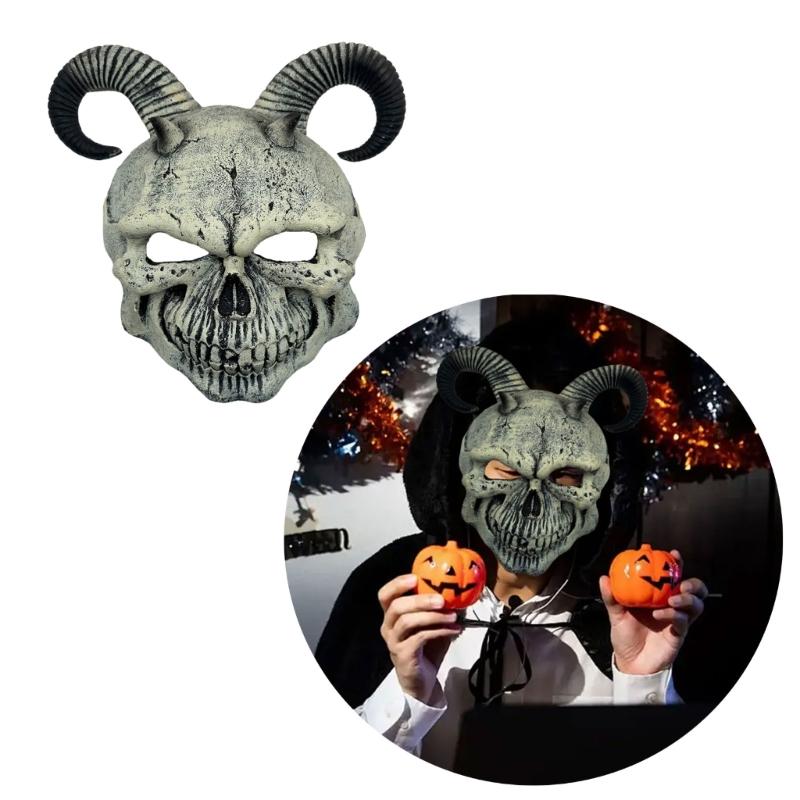 Halloweenové masky Démoni s rohy Maska ďábla Maska hororových monster Párty Cosplay maska pro maškarní plesy Dekorace strašidelného domu