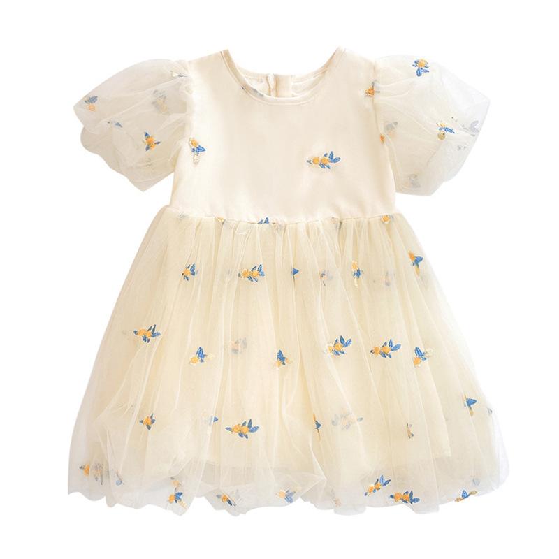 Summer Girls Thin Short Sleeve Princess Dress Super Fairy Stylish Baby Tulle Skirt Children Dress