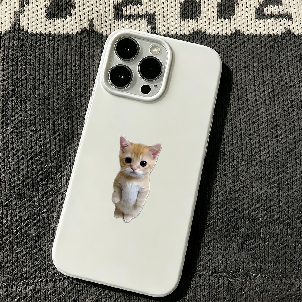 Phone Case For Iphone 17 Air 11 Pro Max 13 15 Plus 12 14 16 White Shock Absorbent Heavy Duty Anti Break Standing Kitten Cover