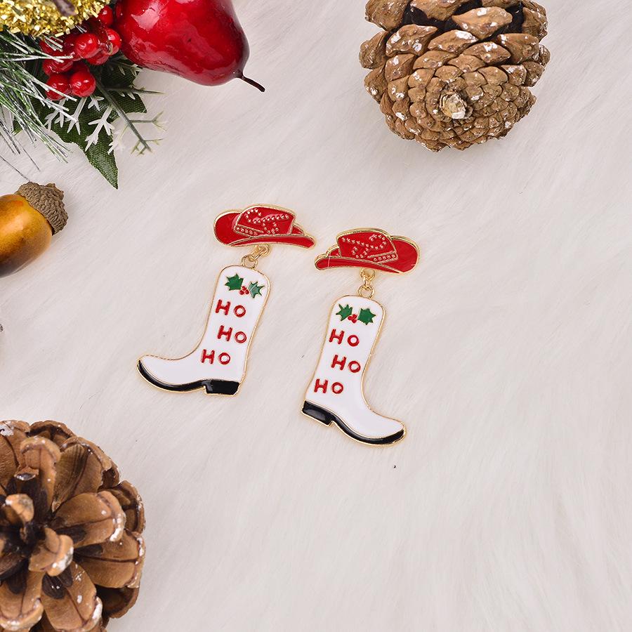 Cartoon Cowboy Hat & Boots Earrings - Festive & Cute Holiday Party Jewelry
