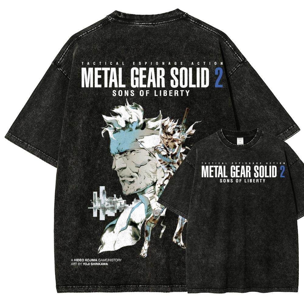 

Hot game Metal Gear Solid V The Phantom Pain Anime Lover Washed Tshirt personality Clothes Oversized Unisex Couples hot product M
