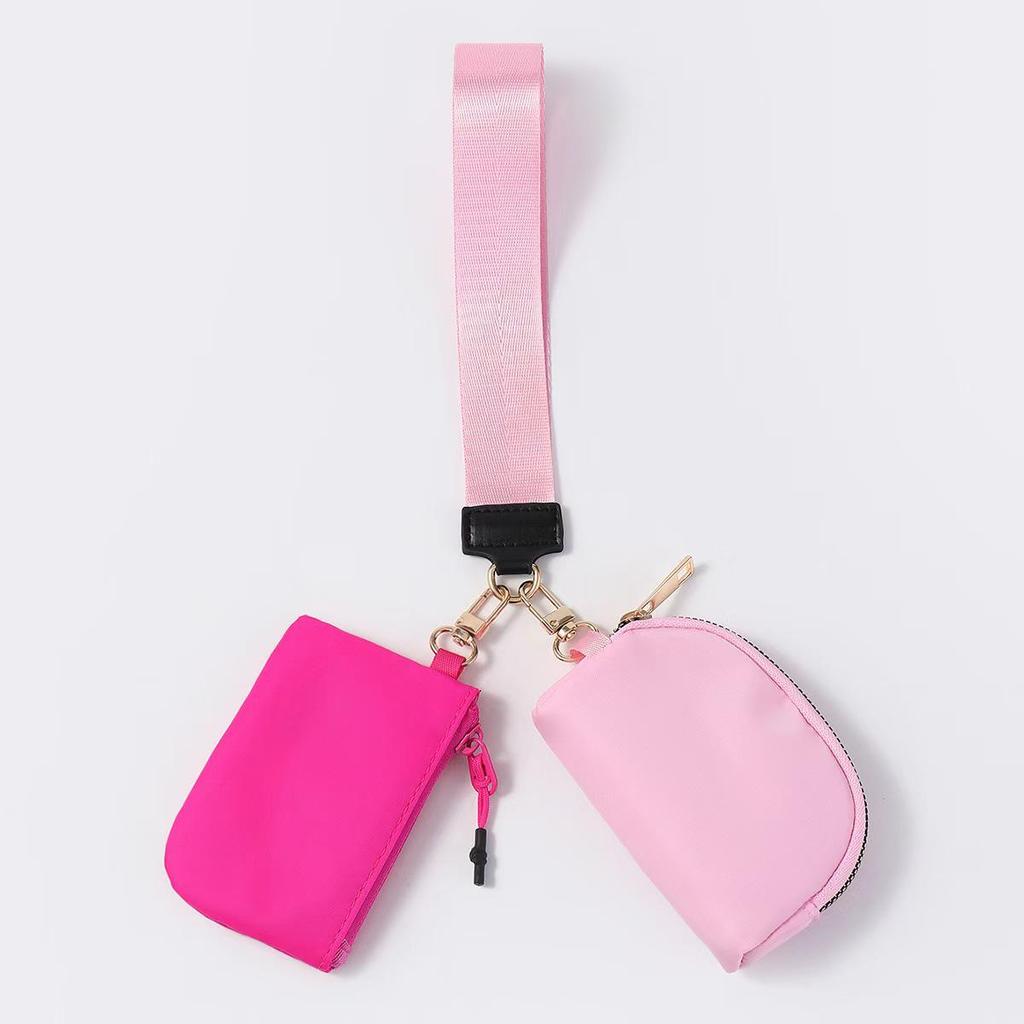 LULU-Style Waterproof Mini Wristlet & Coin Purse with Key Storage and Red Envelope Pocket