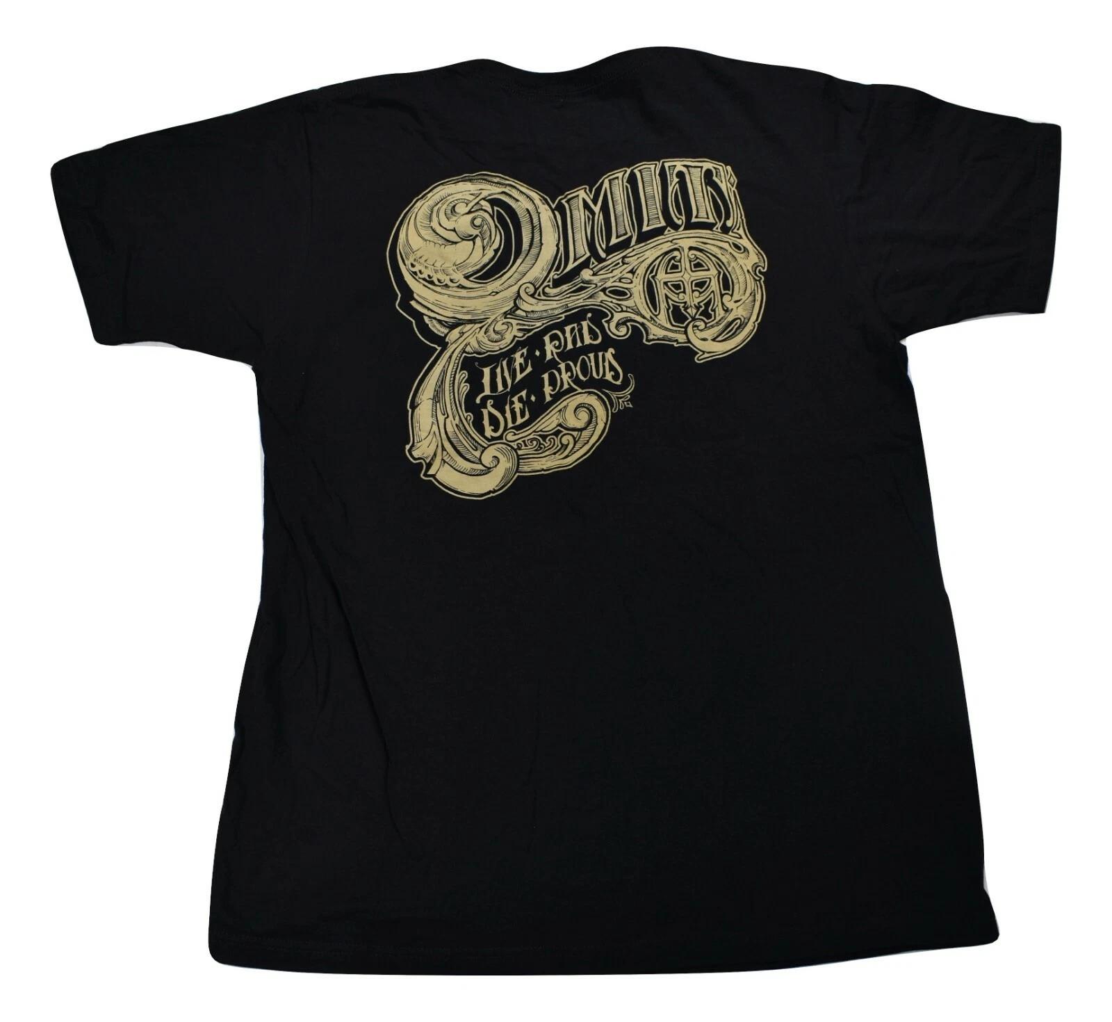 

Omit Mens Live Rad, Die Proud Saloon Black Tee Shirt New Large XL