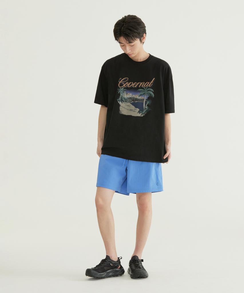 COVERNAT Cool Cotton Tropical Graphic T-Shirt Black