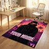 Personalized Crystal Velvet Carpet,The Weeknd Custom Printed Name, Plush Area Rug For Home Indoor Decor