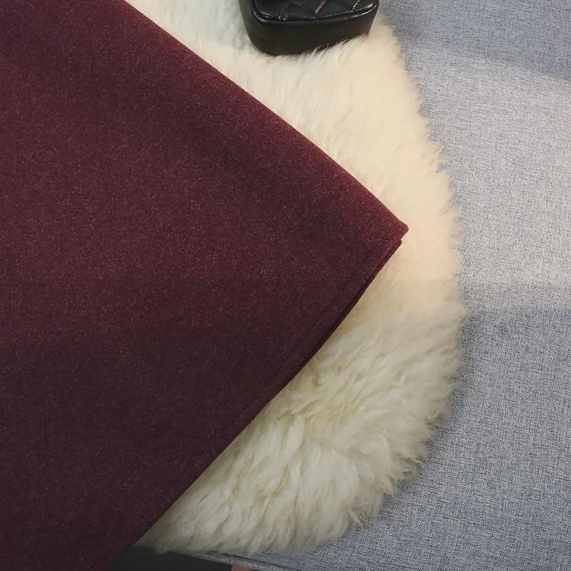 Jupe A-line en laine à taille haute et taille élastique pour femmes - Jupe longue fourreau d'automne/hiver pour les déplacements