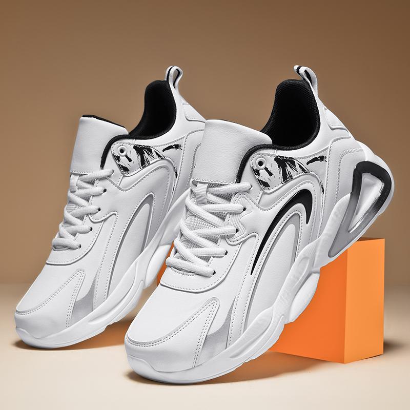 Men's Leather Waterproof Casual Shoes Youth Student Basketball Running Sneakers