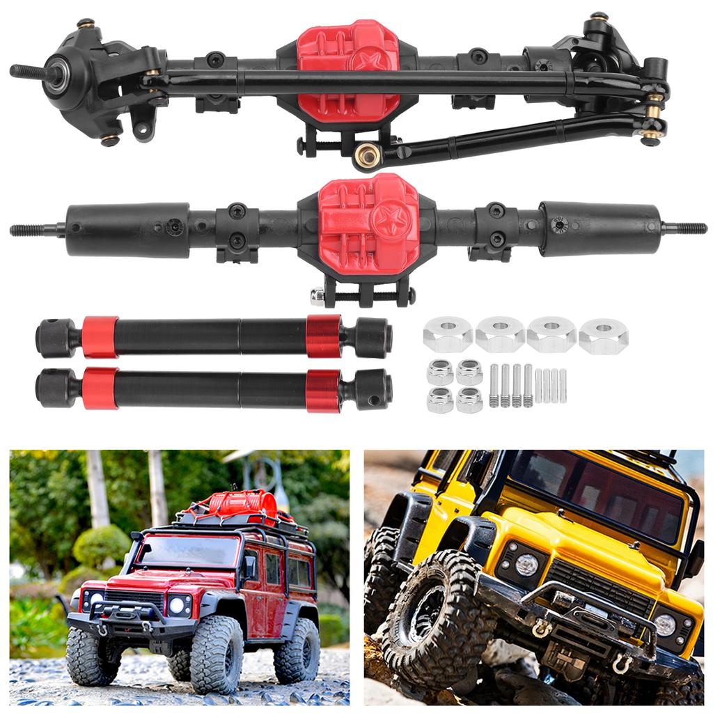 Gear Front and Rear Axle with 2 Transimission Shaft for SCX10 I SCX10 II 1 10 RC Car
