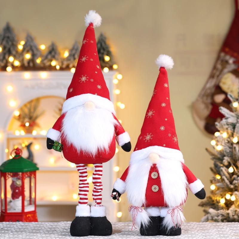 Christmas telescopic ornament Santa Claus doll pointed hat faceless standing doll Rudolph doll
