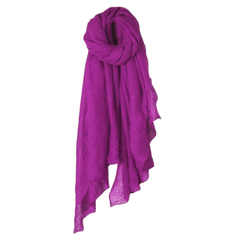 Fashion New 16 Colors Women Long Scarf Wrap Scarves Vintage Cotton Linen Large Shawl Hijab Elegant Solid Black Red White