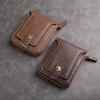 Men Short Wallet Zip Closure Slim Card Holder Wallet Faux Leather Minimalist Bifold Wallet for Cards Cash Coins