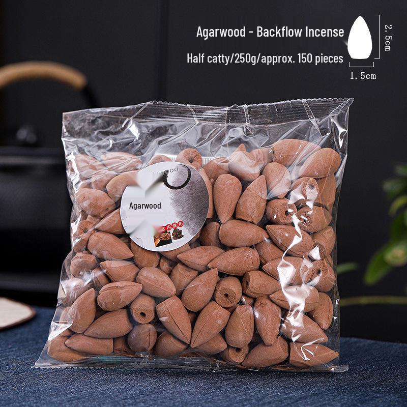150-Piece Backflow Incense Cones Pack, 250g - Sandalwood & Agarwood for Home & Bedroom