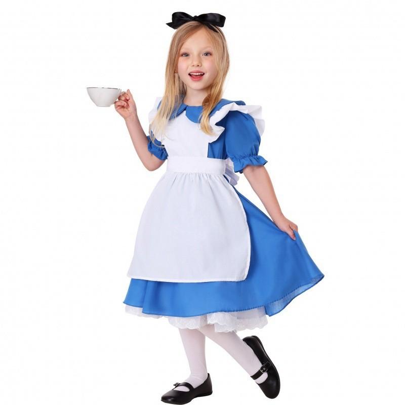 Cute Alice In Wonderland Inspired Girls Maid Costume Dress For Stage Performance And Role Play S-xl Sizes