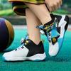 Kid Basketball Shoes Outdoor Sport Tennis Shoe Boys Gym Trainers Rotate Button Light Running Sneaker Breathable Child Ball Shoes