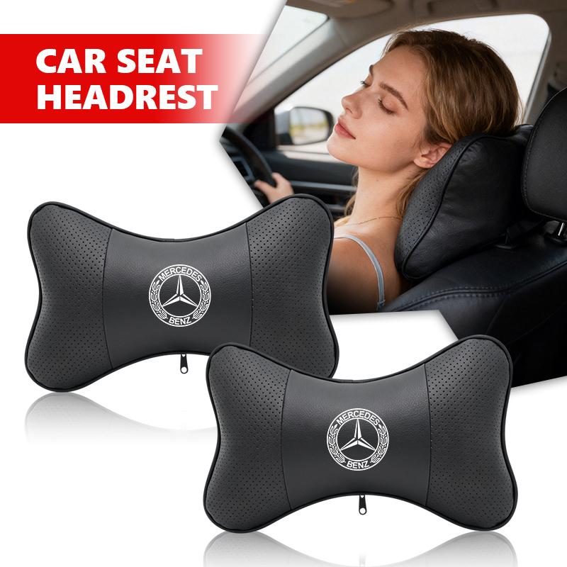 MGS2 Leather Car Pillows Headrest Neck Rest Support Seat Accessories For Benz CLS SLK Sport ML C200 C260 C300 W205 CITAN VITO