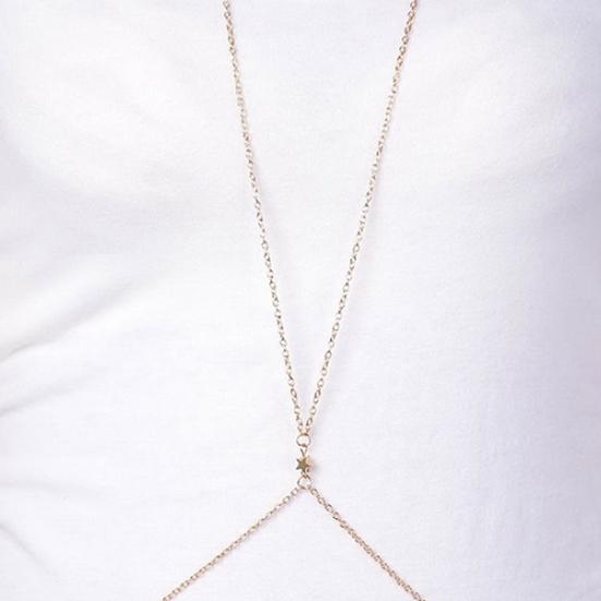 Women Crossover Star Harness Bikini Body Belly Waist Necklace Chain Jewelry