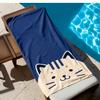1pc Cute Cartoon Cat Striped Oversized Beach Towel, Quick-Drying Absorbent Towel, Perfect for Beach & Pool Use